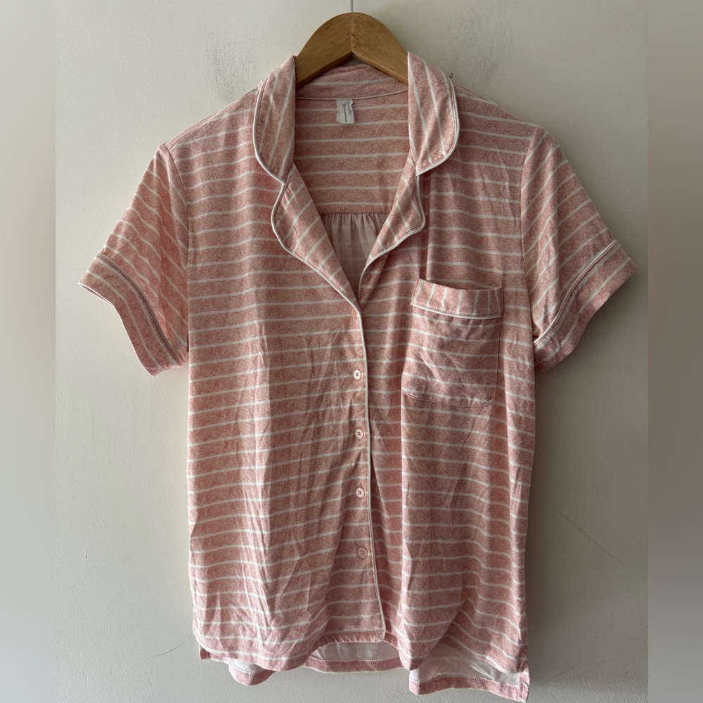 Bare Necessities Pink and White Stripe Cozy Soft Pajama Top